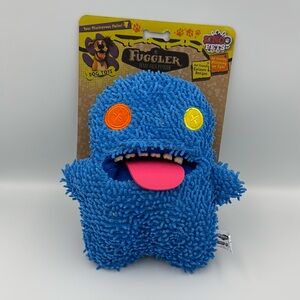 Fuggler Oogah Boogah Blue Plush‎ Dog Toy Squeaker NWT Funny Ugly